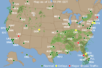 National Airport Delays Map