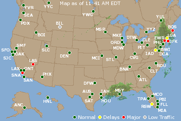 National Airport Delays Map