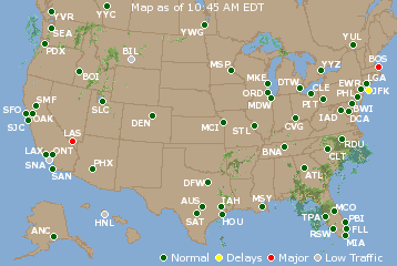National Airport Delays Map