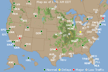National Airport Delays Map