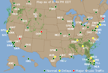 National Airport Delays Map