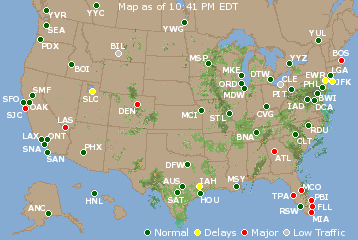 National Airport Delays Map