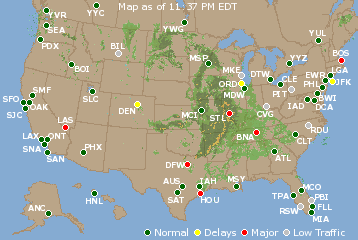 National Airport Delays Map