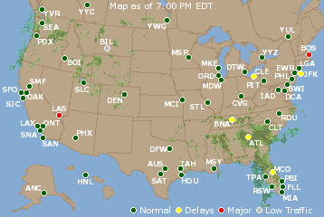 National Airport Delays Map