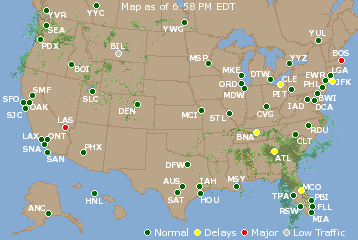 National Airport Delays Map