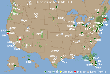 National Airport Delays Map
