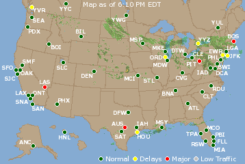 National Airport Delays Map
