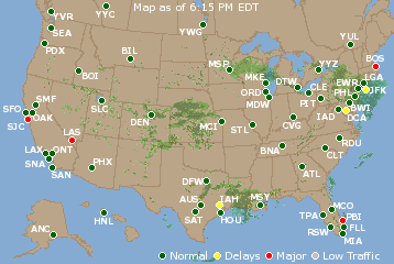 National Airport Delays Map