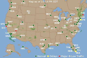 National Airport Delays Map