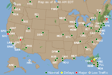 National Airport Delays Map