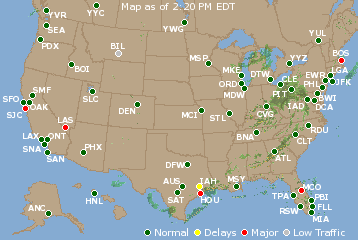 National Airport Delays Map