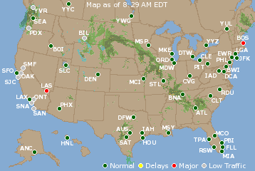 National Airport Delays Map