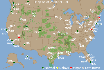 National Airport Delays Map