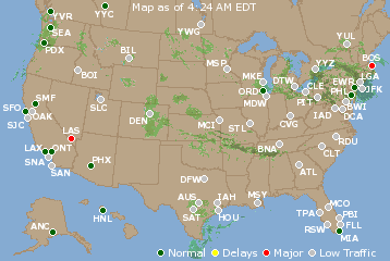 National Airport Delays Map