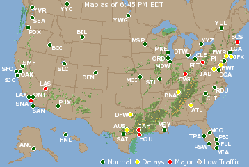 National Airport Delays Map
