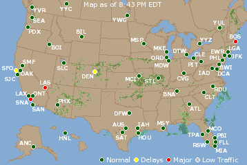 National Airport Delays Map