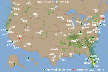 National Airport Delays Map