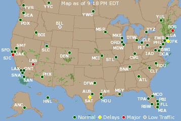 National Airport Delays Map
