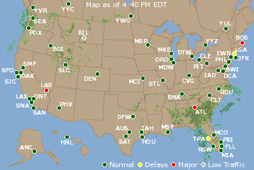 National Airport Delays Map