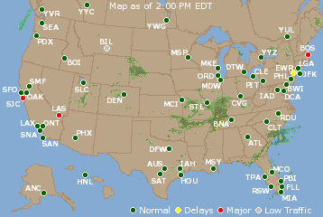 National Airport Delays Map