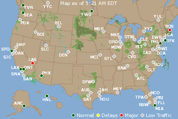 National Airport Delays Map