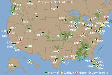 National Airport Delays Map