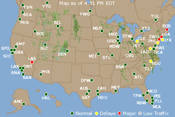 National Airport Delays Map