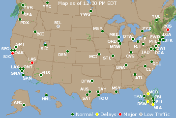 National Airport Delays Map