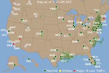 National Airport Delays Map