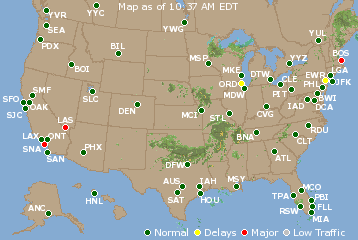 National Airport Delays Map