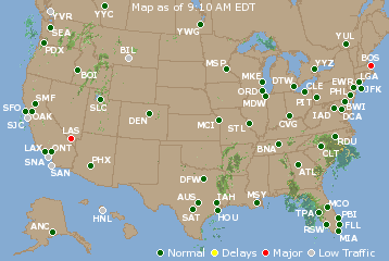 National Airport Delays Map