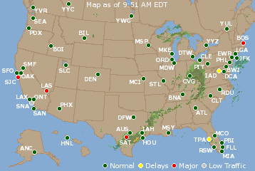 National Airport Delays Map