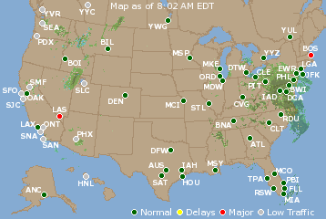 National Airport Delays Map
