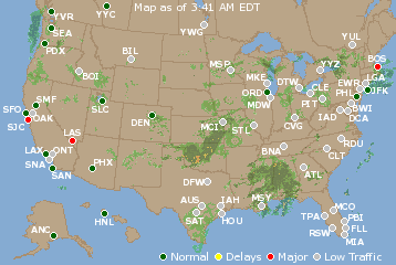 National Airport Delays Map