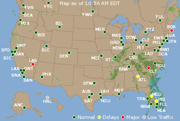 National Airport Delays Map