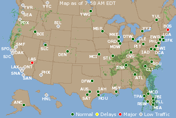 National Airport Delays Map