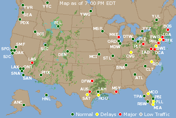 National Airport Delays Map