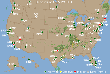 National Airport Delays Map