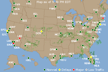 National Airport Delays Map