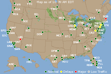 National Airport Delays Map