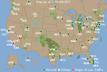 National Airport Delays Map