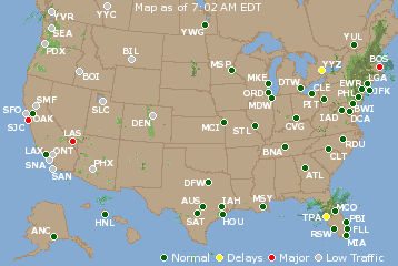 National Airport Delays Map