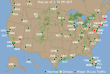 National Airport Delays Map