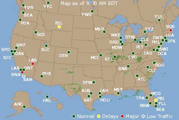 National Airport Delays Map