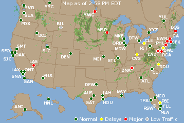 National Airport Delays Map