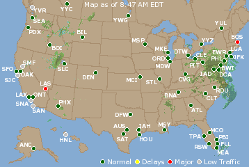 National Airport Delays Map