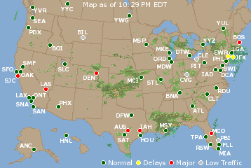 National Airport Delays Map