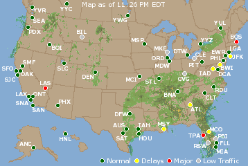 National Airport Delays Map