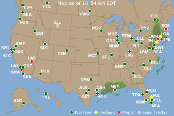 National Airport Delays Map