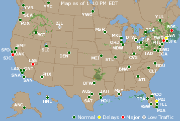 National Airport Delays Map